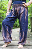 Blue PEACOCK Women Boho Pants Hippie Pants Yoga Pants
